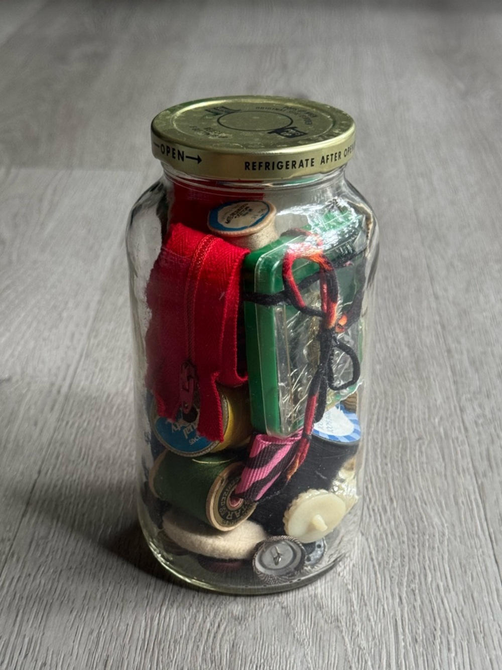 Sewing Supplies Jar